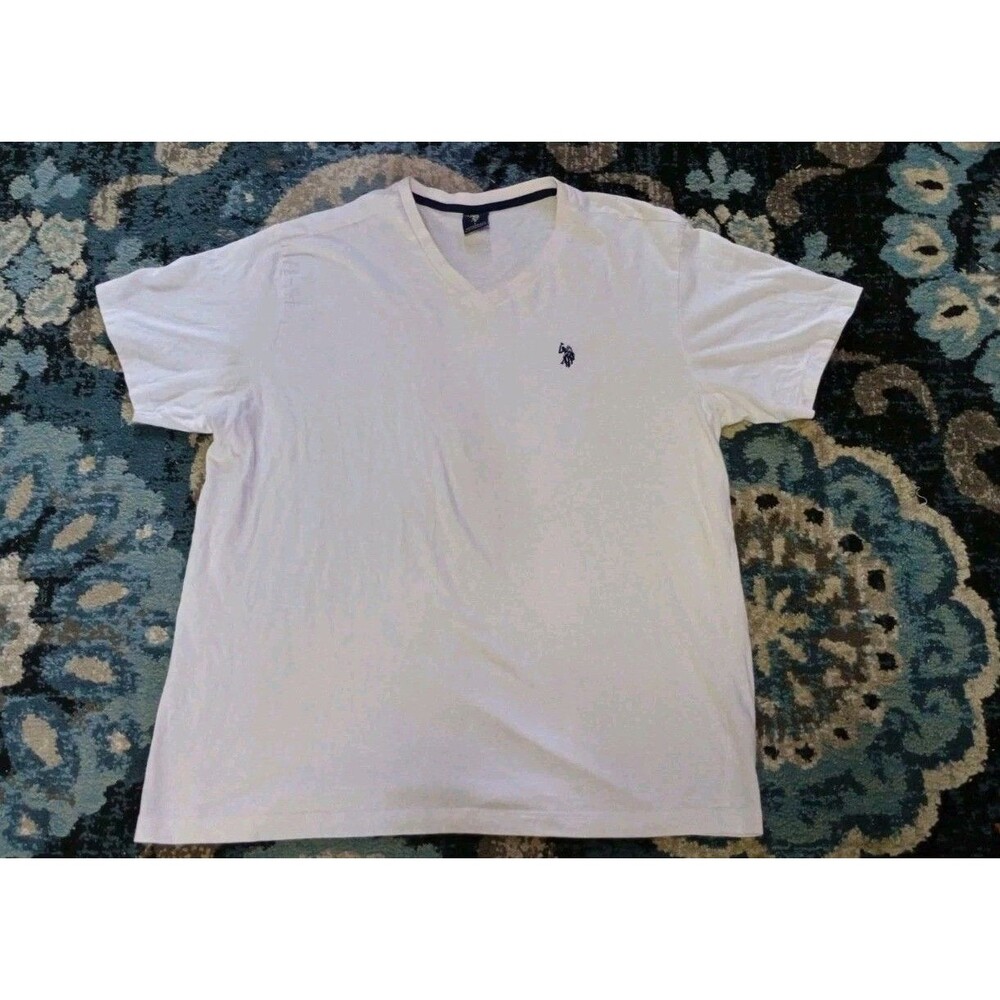 U.S Polo Assn. White Men's Crewneck Tee Tshirt Sz L Preppy Casual Minimalist